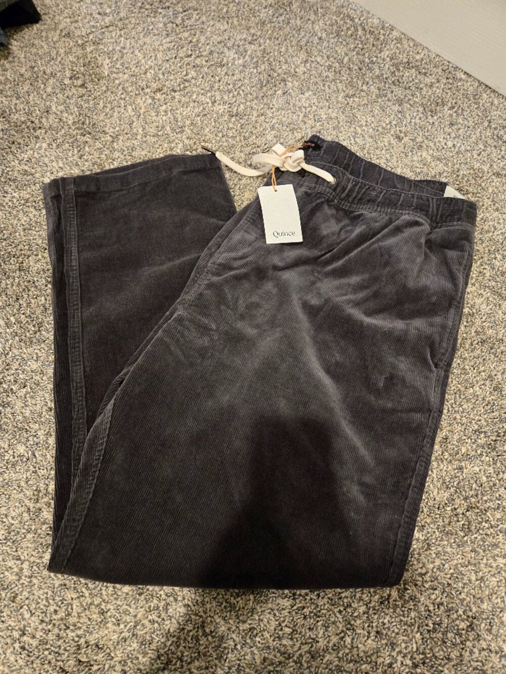 NWT Quince Gray Pull On Corduroy Pants XXL